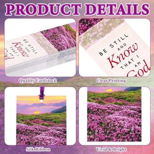 Dispowreath 60 Pcs Be Still and Know that I Am God Bookmarks Religious Psalm 46: 10 Bookmarks Church Exchange Gifts for Sunday School Vbs Church Prizes Party Favors - style: Be Still and Know Psalm 46: 10