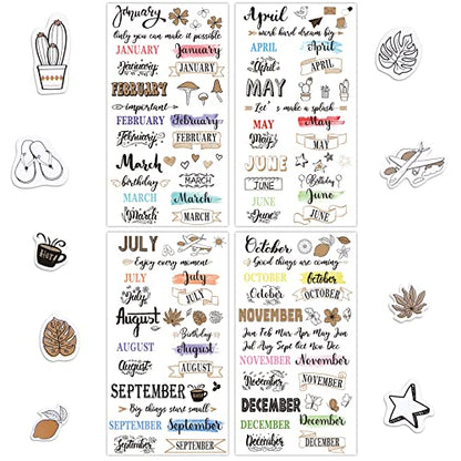 Eaasty 24 Sheets Monthly Planner Stickers for Calendars Journaling Creative