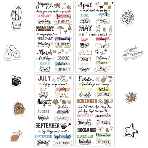 Eaasty 24 Sheets Monthly Planner Stickers for Calendars Journaling Creative