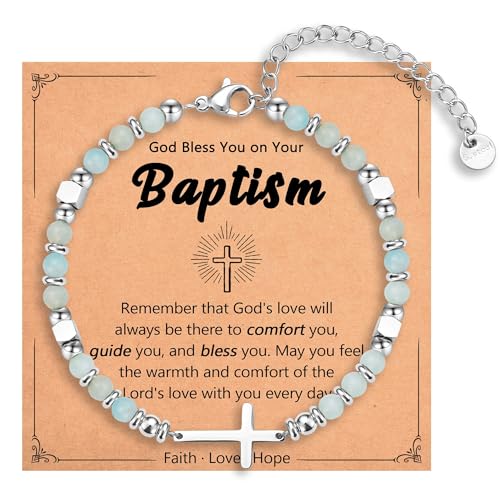Religious Cross Bracelet for Women Girls, Christian Gifts - color: Baptism