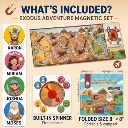 Travofun Exodus Magnetic Snakes and Ladders Bible Game Ages 5–8 - style: Exodus (Snakes & Ladders)