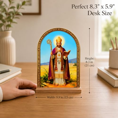 TALPGOD San Cipriano Stand Catholic Ornament Statue – San Cipriano Statue Acrylic Tabletop Décor for Home Altar & Desk, Christian Gift for Women & Men - color: San Cipriano