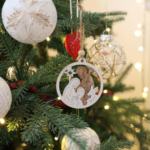 18 Pieces Nativity Scene Ornaments Christmas Tree Decorations