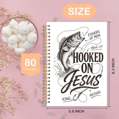 Christian Fishing Spiral Notebook for Women Men 5.5x8.3 Inch - color: Christian Fisherman