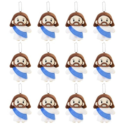 12-Piece Jesus Plush Doll – Soft Religious Stuffed Animal for Kids – Christian Savior Toy for Easter, Baptism, First Communion, and Sunday School Gifts 12" - color: Blue-b
