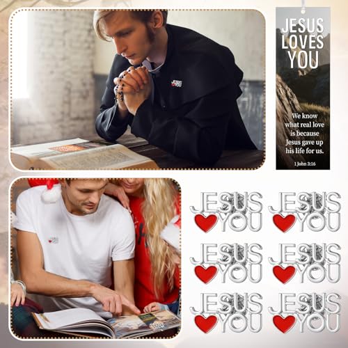 Supervitae 12 Set Jesus Loves You Bookmark Pin 1 John 3:16 Christian Gift - style: Jesus Love You