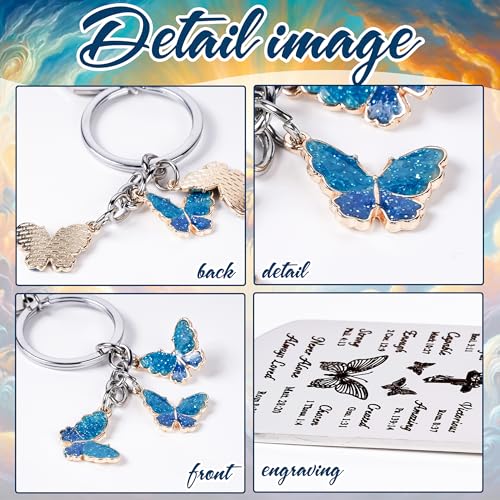 Inspirational Christian Gifts Keychain for Women - Religious Gift Keyring for Men, Priests, Sister, Friend, Mom, Catholic - style: Butterfly