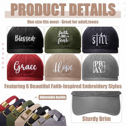 6/12 Pack Christian Hats Bulk for Men Women - style: Religious