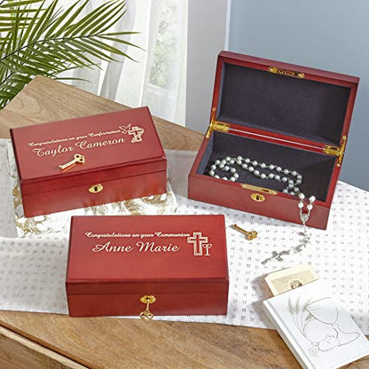 Let's Make Memories Personalized Locking Heirloom Confirmation Keepsake Box – Memento Storage – Celebrate Faith – Engrave with Name - style: Locking Heirloom - Confirmation