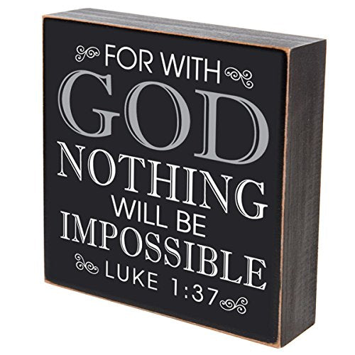 LifeSong Milestones for with God Nothing Will Be Impossible Wedding for Couple, House Warming Gift Ideas for Mr. and Mrs. Shadow Box 6"x6" (for with God)