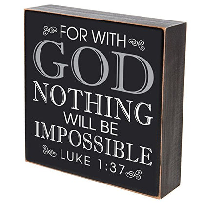 LifeSong Milestones for with God Nothing Will Be Impossible Wedding for Couple, House Warming Gift Ideas for Mr. and Mrs. Shadow Box 6"x6" (for with God)