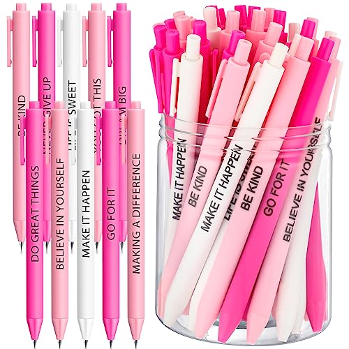 Crtiin 50 Pcs Inspirational Pens Bulk Powder Colors, Motivational - color: Powder Colors, size: 1 Count (Pack of 50)