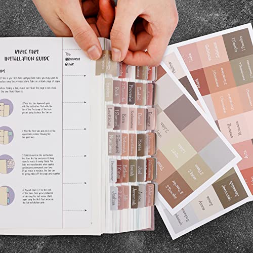Earth Tone Bible tabs,Polyvinyl Chloride (PVC), Large Print Laminated tabs for Women and Men, Easy to Read, Apply, Journaling Tabs