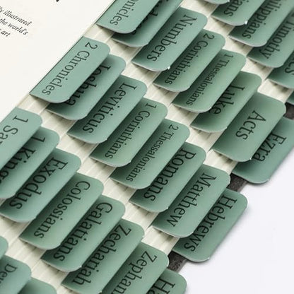 Mr. Pen- Laminated Bible Tabs, 75 pcs, Easy-to-Read & Apply - color: Forest Green