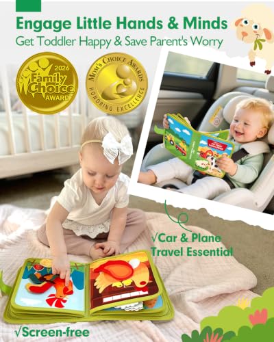 hahaland Busy Book for Toddlers 1-3 - Montessori Toys 1 Year Old Busy Board - style: Farm
