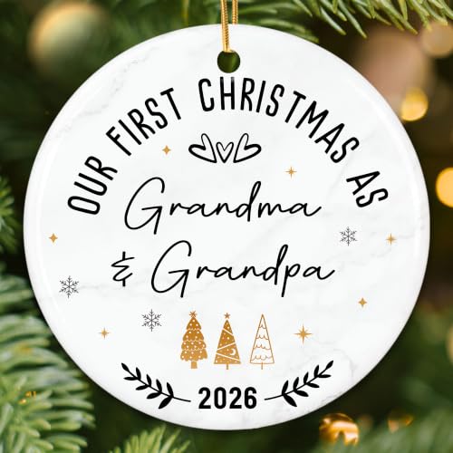 First Christmas as Grandparents Ornament 2026, New Grandma Grandpa Ornament - color: Grandparents 1