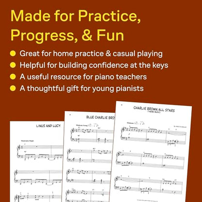 Vince Guaraldi: Charlie Brown's Greatest Hits Easy Piano Songbook | 8 Classic Peanuts Favorites for Intermediate Piano Students with Chord Names | Arranged by Bill Boyd - Iconic TV Jazz Themes