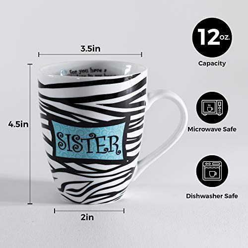 Divinity Boutique 20612 Boxed Mugs, Sisters Zebra, 12 ounce - color: Sisters Zebra