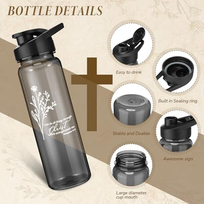Skylety 10 Pcs Christian Water Bottles Bible Verse Plastic,Boho - style: Boho