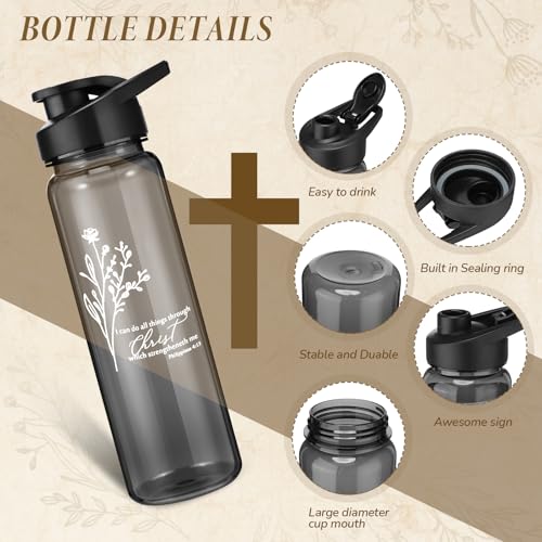 Skylety 10 Pcs Christian Water Bottles Bible Verse Plastic,Boho - style: Boho