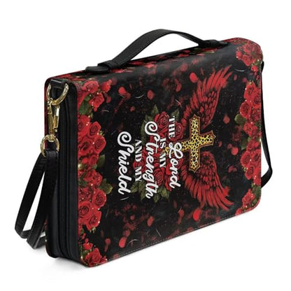 Book Covers Bible Covers for Women Men Large Size Bible Bag Tote - color: A Red Cross Rose, size: Medium