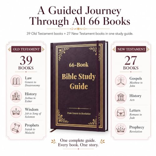 66-Page Bible Study Guides and Devotional Journal with Daily Scripture Quotes, Prayer Prompts, Cross-References, and Reflection Guides - A Comprehensive Year-Long Plan and Christian Gift