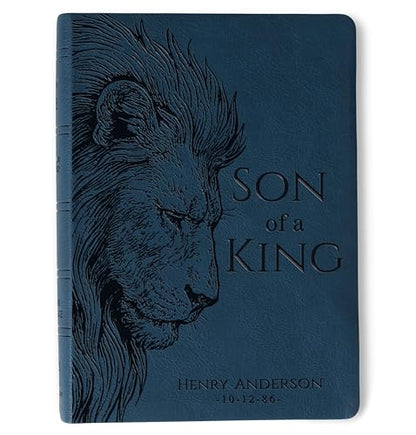 Personalized NASB Wide-Margin Bible, Son of a King Lion Design, Custom Engraved Name, Christian Gift, Baptism Gift, Bible Gift for Him