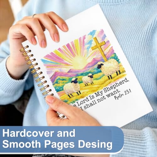 Psalm 23 Christian Notebook Journal for Women, 5.5x8.3 - color: white-Psalm 23 Christian