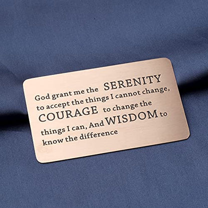 TGBJE Inspirational Wallet Card Inspirational Christian Bible Verse Gift Religious Gift Serenity Prayer Gift God Grant Me The Serenity to Accept The Things Gift - color: RG serenity card