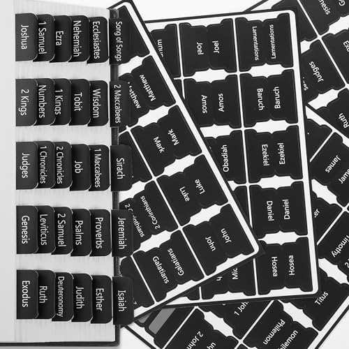 Mr. Pen- Laminated Bible Tabs, 75 pcs, Easy-to-Read & Apply - color: Black