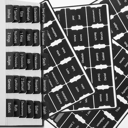 Mr. Pen- Laminated Bible Tabs, 75 pcs, Easy-to-Read & Apply - color: Black