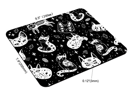 Rectangle Mouse Pad Witch's Cat, Cat and Sugar Skull Premium-Textured Custom Mouse Mat Design,Washable Mousepads Non-Slip Rubber Base Computer Mousepad Personalized for Wireless Mouse - color: TSP151