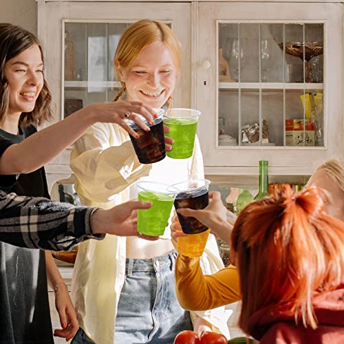 SHOPDAY Disposable Plastic Cups with Lids 8 oz Clear Plastic Cups 100 Pack, Cold Drink Containers Party Cups for Beverage Coffee Soda Juice Smoothie - size: 100 Count (Pack of 1)