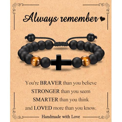 EFVISD Cross Bracelet Gifts for Boys Girls Christian Religious Gifts - color: Always Remember
