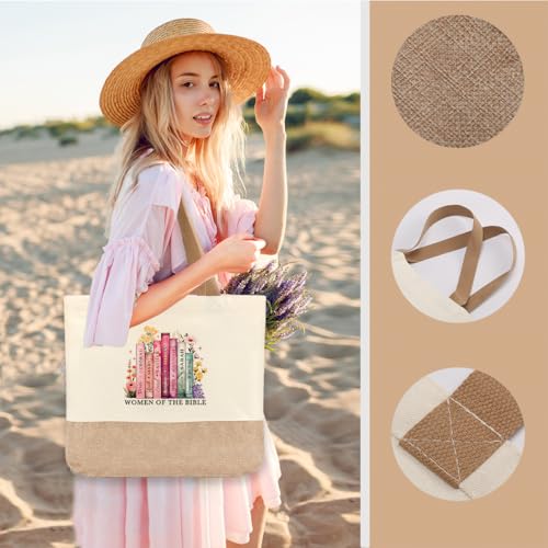 Tote Bag, Gifts for Women Friends Girlfriend Coworker Wife Mom Reusable Tote Bags Birthday Thank You Gift - color: Women of the Bible