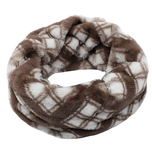 LA CARRIE Womens Leopard Print Infinity Scarf Loop Circle Neck Warmer - color: Dark Grey Plaid