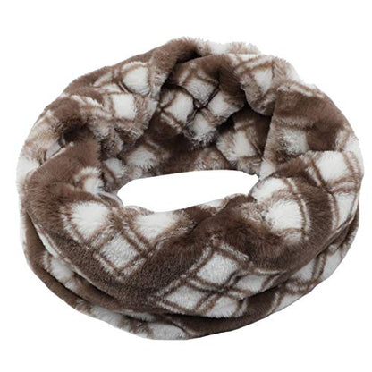 LA CARRIE Womens Leopard Print Infinity Scarf Loop Circle Neck Warmer - color: Dark Grey Plaid