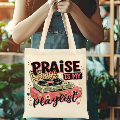 Faith Canvas Tote Bag, Christian Gifts for Women Mama Sister Inspirational Bible Verse Birthday Christmas - color: Christian 873