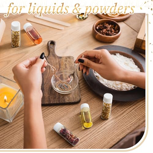 Lallisa 80 Pcs 5 ml Glass Vials with White Screw Caps and Plastic Stoppers, 1/6 oz Clear Small Leakproof Bottles Bulk, Mini Liquid Sample Vials for Essential Oils, Sample, DIY Craft - color: Clear with White Cap, size: 5 ml