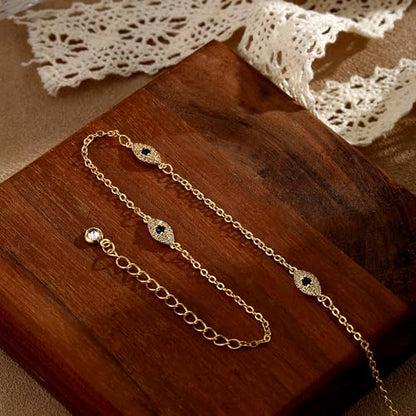 Ankle Bracelets for Women Waterproof Non Tarnish Anklet - style: Evil Eye-GD