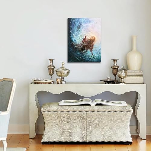 Jesus Christian Wall Art, Hand of God Canvas Paintings Posters Prints, Christ Religion Bible Jesus Salvation Wall Decor for Church Study Prayer Room Home Decoration 12x16 in Framed - color: Hands of Jesus, size: 16"L x 12"W