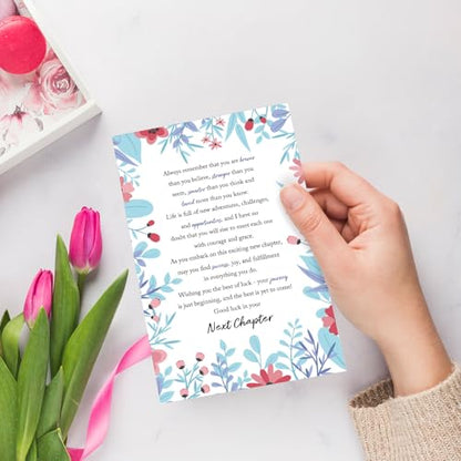 New Chapter Card for Men Women, Floral Good Luck in Your Next Chapter Card, Coworker Leaving Cards Gifts, New Home Congratulations Cards, New Beginning Gifts - color: New Chapter