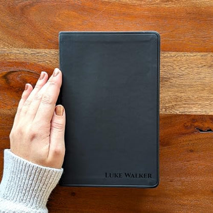 Personalized ESV Large Print Value Thinline Bible – Black TruTone Faux Leather | Custom Name Engraved | English Standard Version with Concordance, 10 pt Font & Double-Column Layout (Name Only)