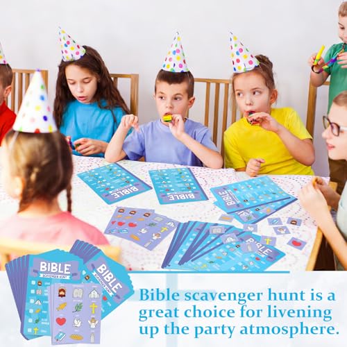 Epakh 15 Pcs Bible Scavenger Hunt Game Card 12 Bible Games Board 3 Holy Character Boards for Jesus Christian Sunday School Vacation Church Religious Activity Family Open Day Party Catholic Gifts