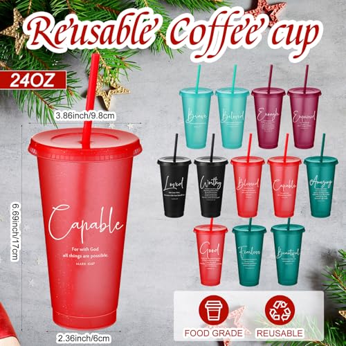 Havawish 36 Set Bible Verse Christian Tumbler Inspirational,Bright Color - color: Bright Color