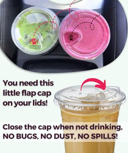 16 oz Clear Plastic Cups with Strawless-Sip-Lids, 25 Sets Disposable Cup Plastic Iced Coffee Cups, To Go Cup with Sip Through Lids for Smoothie, Milkshake, Cold Drinks for Party, Wedding, Event - size: 16 oz Regular