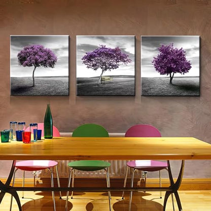 Modern Framed Wall Art Canvas Prints, Purple Tree Landscape - color: Purple Tree