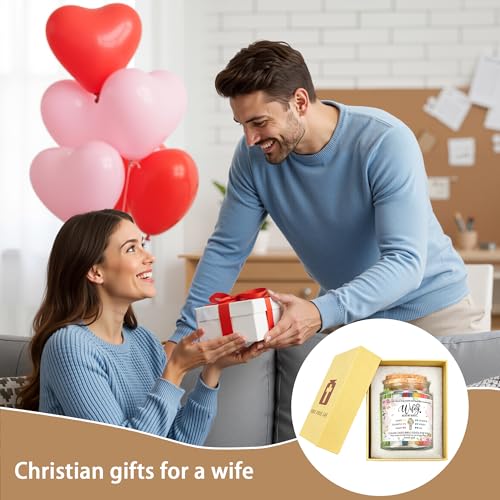 Bozidol Christian Gifts for Wife, Read me When Bible Verses Jar, 90 Color Coded Bible Verses in a Jar, Inspirational Christmas Wedding Anniversary Birthday Gifts for Wife from Husband - color: Wife