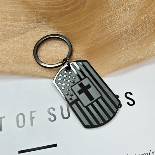 AXEN Christian Gifts for Men, Religious Keychain with Bible Verse Scripture for Dad, Son, Brother, Boyfriend - color: Holy Communion