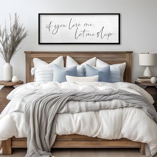 TQianJiang If You Love Me Let Me Sleep Sign, 40"×15", Black - color: If You Love Me Let Me Sleep (Black), size: 40"L x 15"W